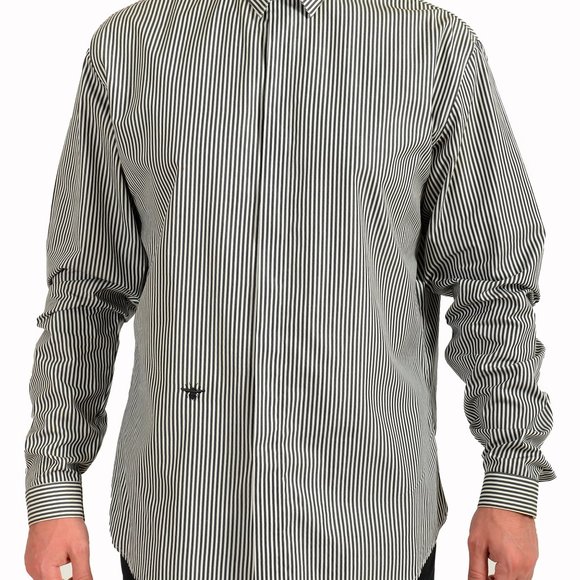 Dior Men's Striped Long Sleeve Dress Shirt US 17.5 IT 44 - Picture 1 of 16